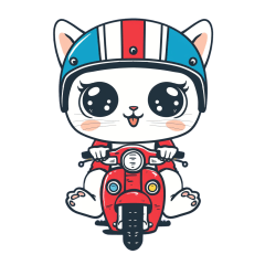 [LINEスタンプ] 【猫好き】スクーターキャット【bike好き】