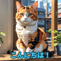 [LINEスタンプ] ハチワレキャットの八ちゃん