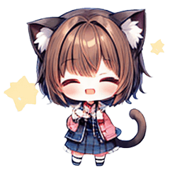 [LINEスタンプ] ねこ娘の毎日使えるスタンプ