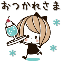 [LINEスタンプ] 動く♡可愛いくるりんボブ♡miniガール