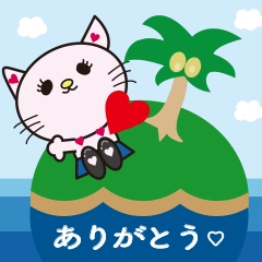 [LINEスタンプ] にゃんこヘビー♡夏（ヘビくんいないな〜）