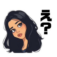 [LINEスタンプ] Everyday life of a black-haired girlの画像（メイン）