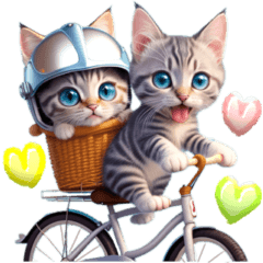 [LINEスタンプ] アニメ猫♡自転車が好き 文字なし