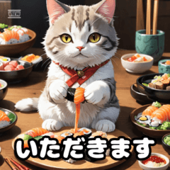 [LINEスタンプ] 美味しい食べ物を食べる動物スタンプの画像（メイン）