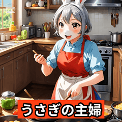 [LINEスタンプ] 働き者のうさぎ主婦