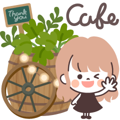 [LINEスタンプ] モノトーンLongちゃん・カフェの画像（メイン）