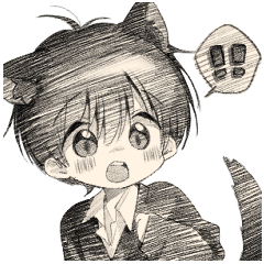 [LINEスタンプ] 【鉛筆描き風】猫耳少年の画像（メイン）