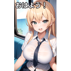 [LINEスタンプ] 女子高生は電車に乗るの画像（メイン）