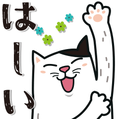 [LINEスタンプ] ブチ猫さんBIGスタンプ【日常＆敬語】