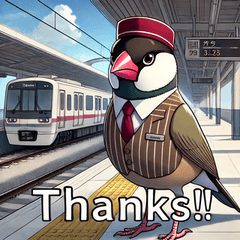 [LINEスタンプ] 文鳥駅員さん