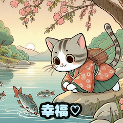 [LINEスタンプ] 魅力的な猫の浮世絵の画像（メイン）