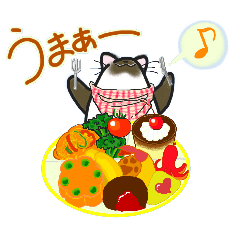 [LINEスタンプ] 和風猫＜おいしい毎日＞