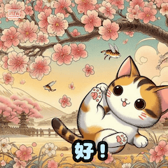 [LINEスタンプ] 可愛い猫の浮世絵スタンプ 1の画像（メイン）