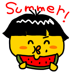 [LINEスタンプ] 夏を楽しむおかっぱヒヨコ