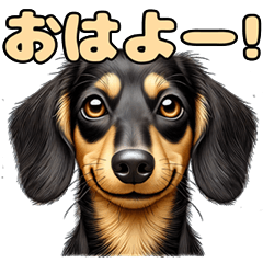 [LINEスタンプ] ダックスフントのシンプル挨拶（あいさつ）