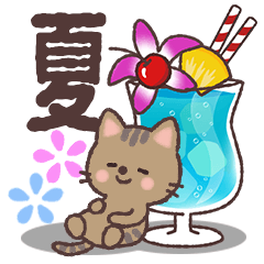 [LINEスタンプ] ねこたちの夏スタンプ