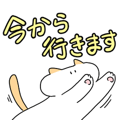 [LINEスタンプ] ほぼ白ネコ(デカ文字)