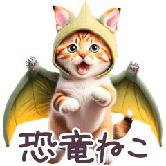 [LINEスタンプ] 感情を伝える 恐竜ねこ 怪獣ねこ 日常の画像（メイン）