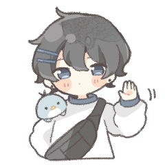 [LINEスタンプ] ペンギンと黒髪男の子