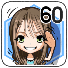 [LINEスタンプ] 髪女子60♡爽やか3DウェーブロングさんSTB