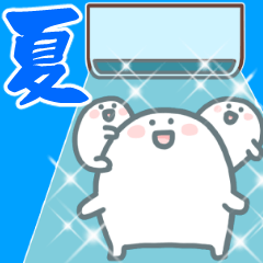 [LINEスタンプ] やる気のないもっちりした人4【夏】