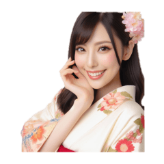 [LINEスタンプ] 日本の晴れ着美女 -JPN KIMONO BEAUTY-