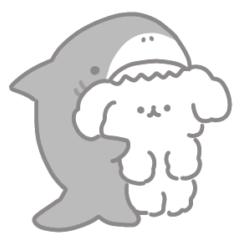 [LINEスタンプ] 海の生き物とおいぬたち(夏っぽい)