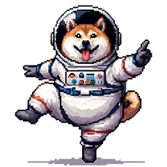 [LINEスタンプ] 宇宙を旅するふとっちょ柴犬