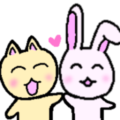 [LINEスタンプ] ウサギとネコのゆるかわスタンプ