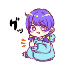 [LINEスタンプ] むらさき髪ちゃん