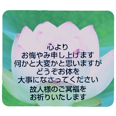 [LINEスタンプ] お悔やみの言葉⑩訃報.法事.法要シンプル蓮