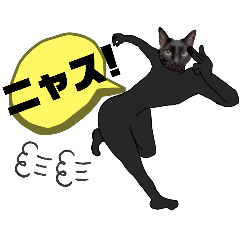 [LINEスタンプ] シュールな黒ネッコさん③