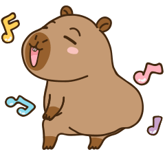 [LINEスタンプ] かわいい 太った カピバラ V4