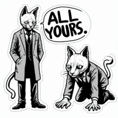 [LINEスタンプ] シュールなスーツCatsら47