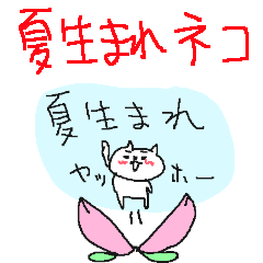 [LINEスタンプ] 夏生まれネコネ～コの画像（メイン）