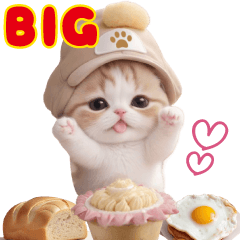 [LINEスタンプ] 可愛いスコティッシュ猫 グルメな日常BIGの画像（メイン）