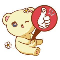 [LINEスタンプ] レトロ花くま