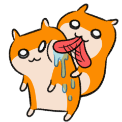 [LINEスタンプ] うごくよ！なかよちクソハムちゃん